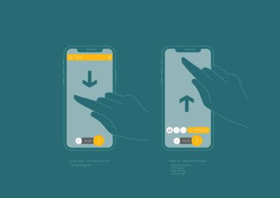 Entwicklungsstufe 3 – Ein- und Ausblenden von Elementen über Wischgeste im Bereich Test