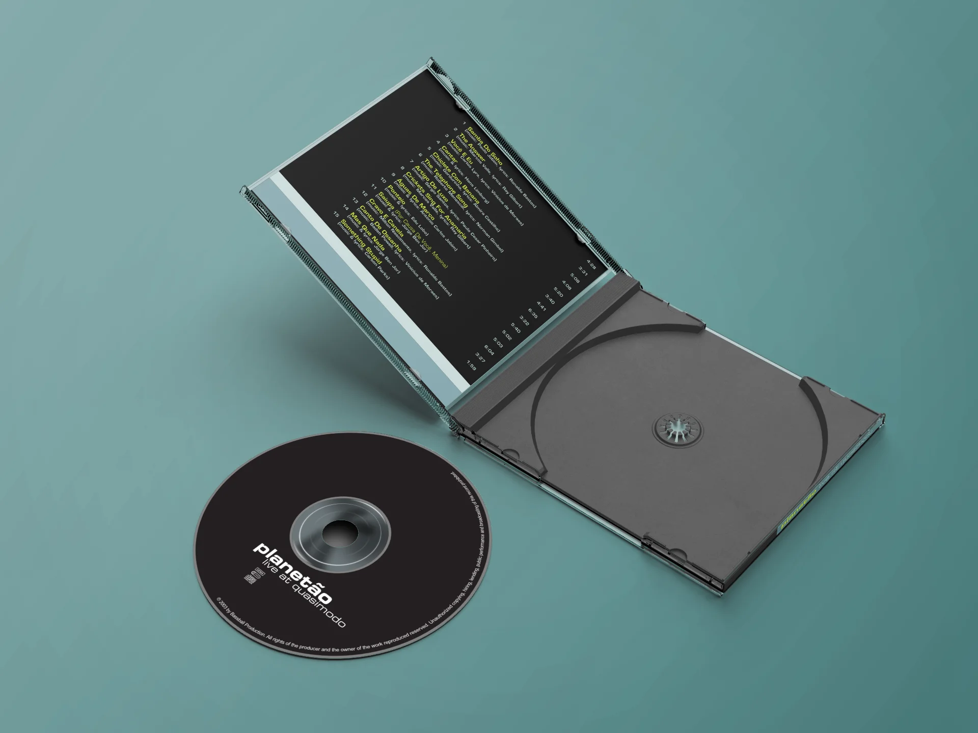 Artwork Album „Planetão Live at Quasimodo“ – Jewelcase, Booklet und Labelprint