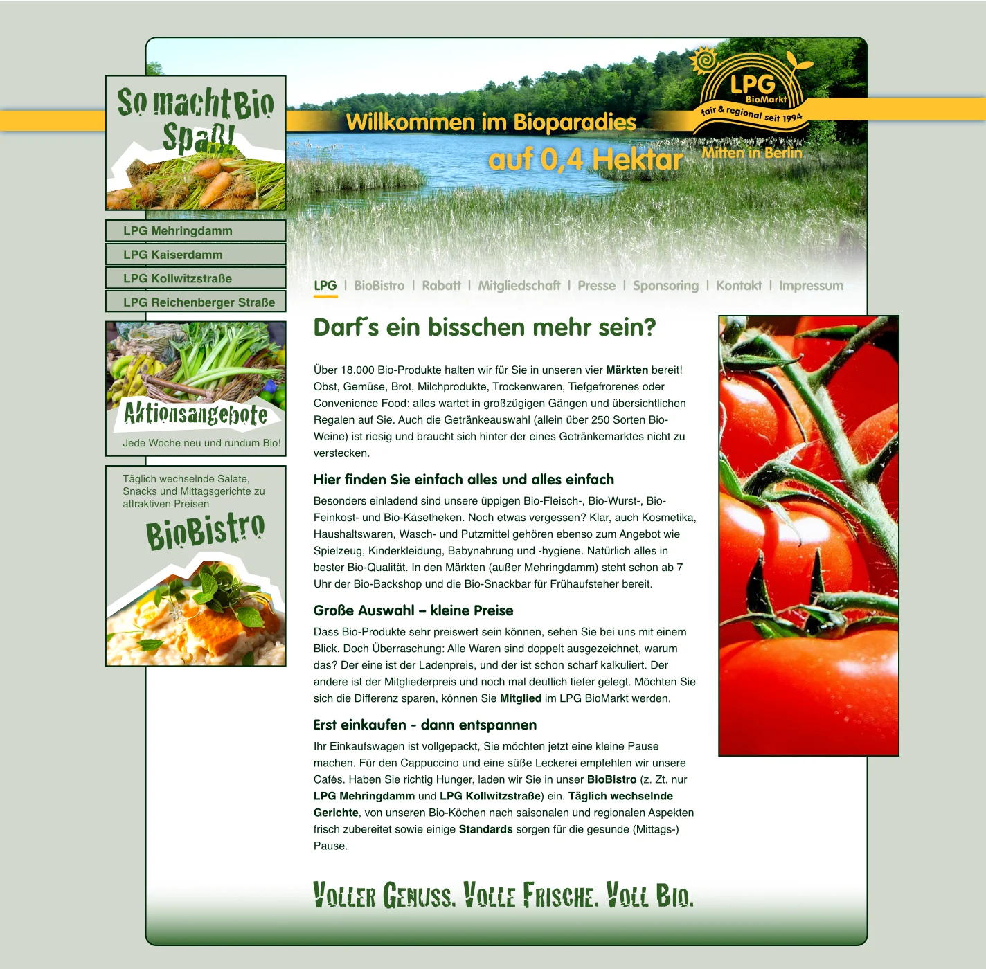 LPG Biomarkt – Website
